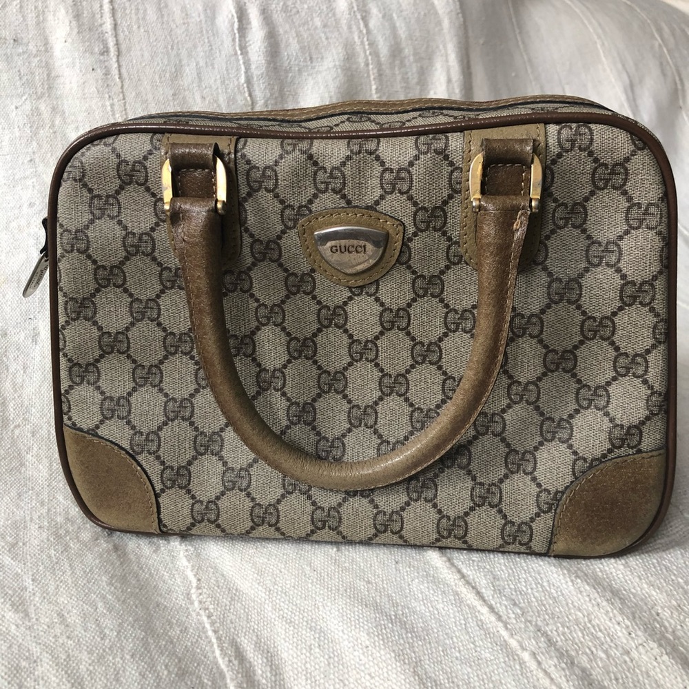 Authentic Vintage GUCCI Boston Leather Handbag
